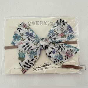 Wunderkin floral Oversized Pinwheel bow with headband and extra clip- one size
